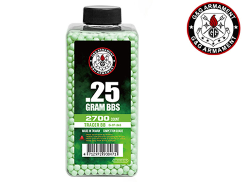 Billes Airsoft G&G Armament Traçantes vertes 0.25g / 2700