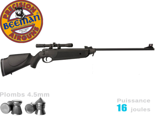 Carabine à plombs Beeman Bay Cat 4.5mm 16j + lunette 4x32	