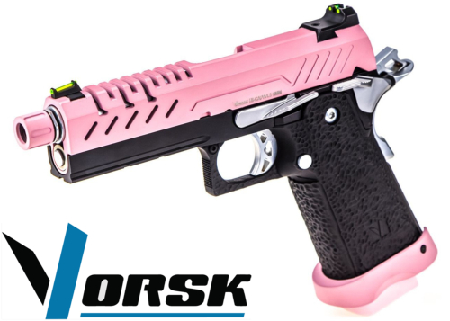 Réplique Airsoft Vorsk Hi Capa 4.3 Noir / Rose gaz GBB