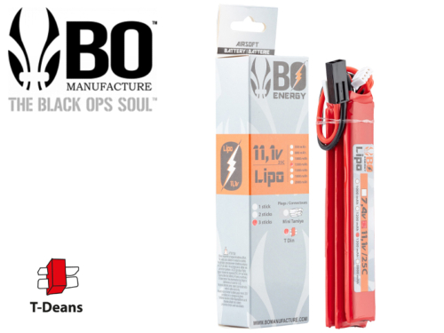 Batterie LIPO BO Manufacture 3 sticks 3S 11.1V 1300mAh 25C T-Dean