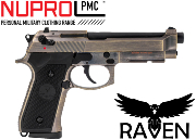 Réplique Airsoft Nuprol Raven R92F gaz GBB Aluminium Brossé 1J 