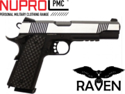 Réplique Airsoft Nuprol Raven 1911 MEU Rail silver gaz GBB