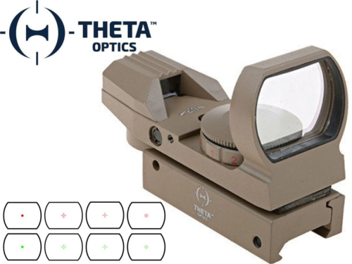 Red / Green Dot sight Holographique 4 reticles Theta Optics Desert