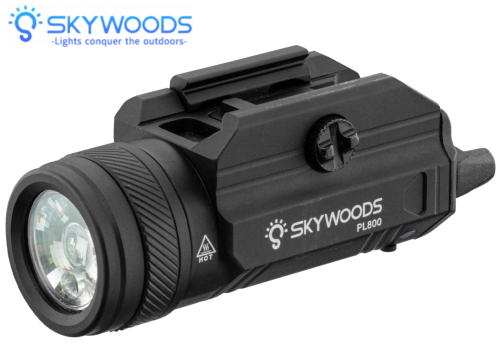 Lampe tactique LED Skywoods Combo Laser vert Classe II + Lampe 800 lumens Black